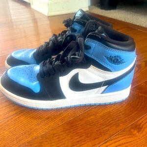Kids Air Jordan 1- Blue/White/Black